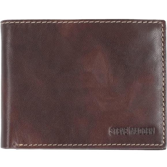 Men's Leather RFID Wallet Extra Capacity Attached Flip Pocket, Brown (Antique)